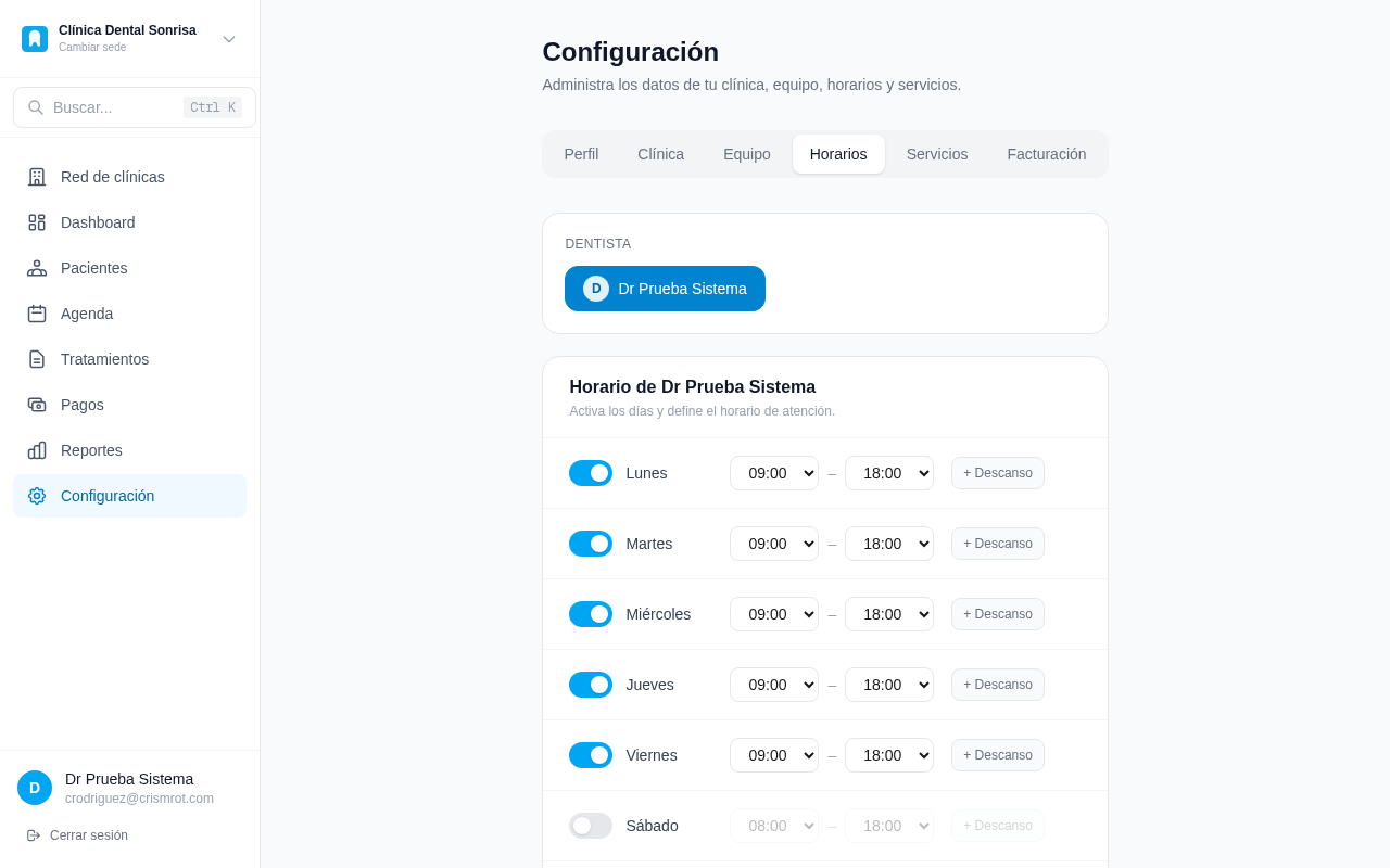 Horario de atención